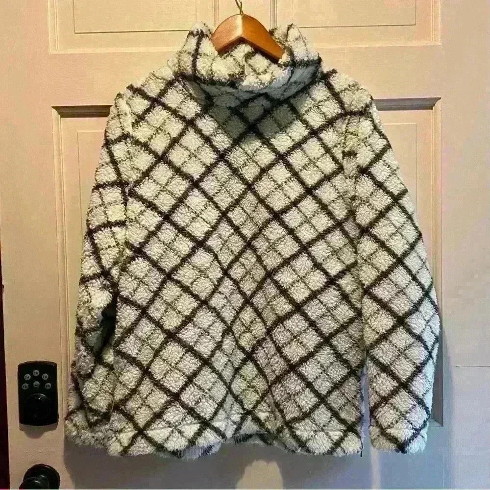 T by Talbots Long Sleeve Pullover Sherpa Turtle Neck